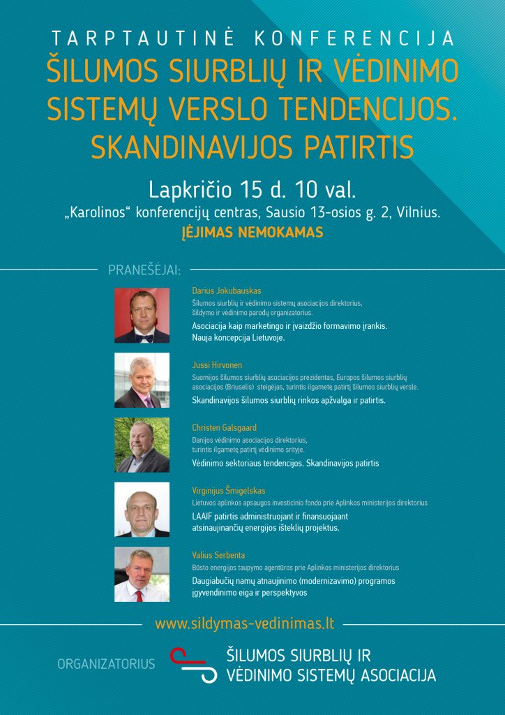 konferencija A4 724x1024 Tarptautinė konferencija „Šilumos siurblių ir vėdinimo sistemų verslo tendencijos. Skandinavijos patirtis“