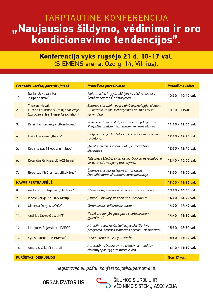 Tarptautinės konferencijos programa